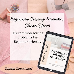 Gids met naaifouten voor beginners | Cheatsheet naaien voor beginners | Leer pdf naaien | Veelvoorkomende naaiproblemen en oplossingen