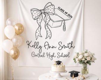 Custom Graduate Tapisserie, Klasse von 2026 Graduate Photo Backdrop | Graduierung Party Dekor