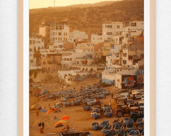 Taghazout Morocco wall art,  Morocco beach home decor, beach sunset photography print, travel photography print