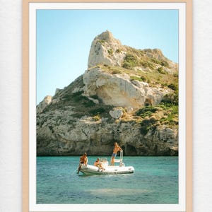 Sardinia Italy wall art, Italian summer boat home decor, vintage Mediterranean poster, seascape travel photography print, coastal wall art