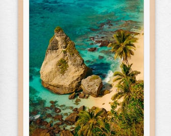 Bali wall art, beach wall decor, Nusa Penida tropical photography print, travel photography print