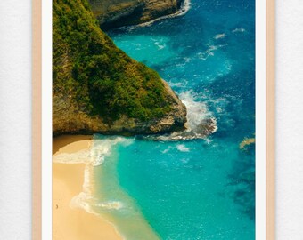 Bali Indonesia wall art, beach wall decor, Nusa Penida tropical photography print, travel photography print
