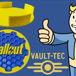 Fallout Inspired 3D Printed Coasters | Blue Yellow Honeycomb Gaming Drinkware Set