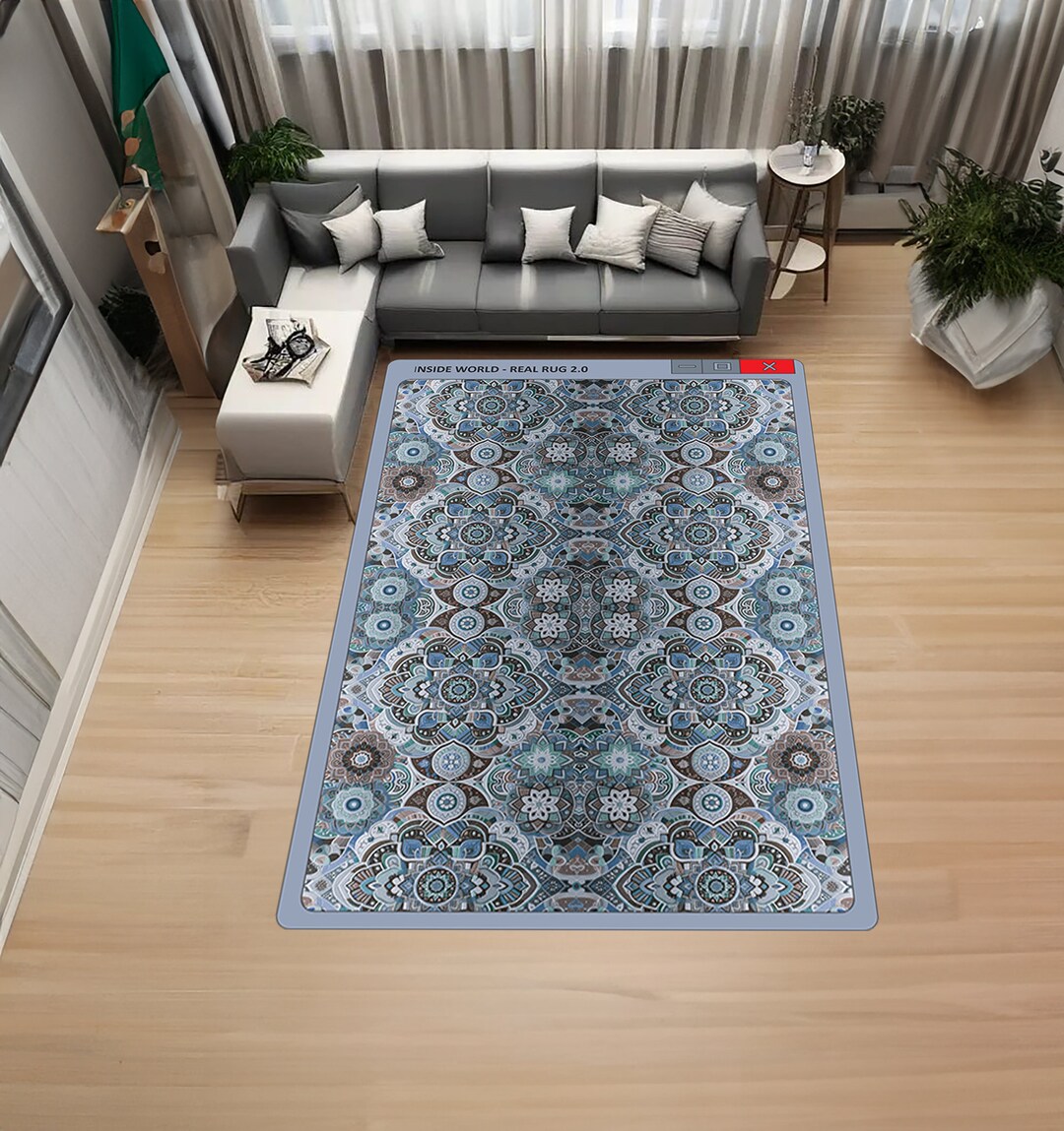 Pc Rug White Classic Looking Modern, Classic and PC Screen, Traditional, Living Room ...