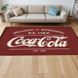 Coca Cola Rug: Retro Coke Can Design, Vintage Style - Etsy