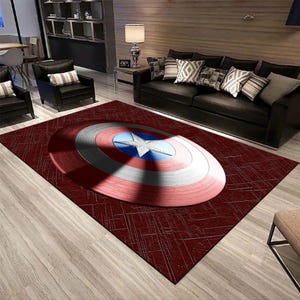 Captain America Shield Rug,Captain America Shield,  Adamantium Shield, Rug, Real Looking Carpet, Decor Carpet, Boy Room Rug,Decor Rug