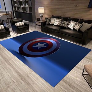 Captain America Shield Rug,Captain America Shield,  Adamantium Shield, Rug, Real Looking Carpet, Decor Carpet, Boy Room Rug,Decor Rug