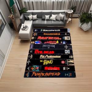 Retro Horror VHS Film Teppich: Bunter rutschfester Teppich