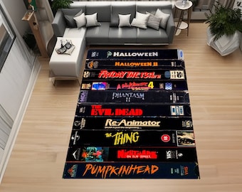 Amazing Retro Movies, Movie Rug, Horror, VHS Films, Modern Rug, Colorful Rug, Art, Home Decor Rug, Non-Slip Rug, Carpet,Popular Rug,Area Rug