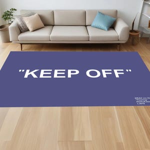 Keep Off Rug, Keep Off Blue Rug, With Logos, Traditional Abstract Rug, Custom Rug, Home Decor, Modern Rug, Non-Slip Rug, Popular Rug, Area