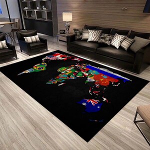Grande carte du monde, tapis, tapis, chambre à coucher, enfants, tapis de jeu pour bébé ramper, carpettes, tapis de salon, tapis décoratif pour la maison, tapis de sol, cadeau
