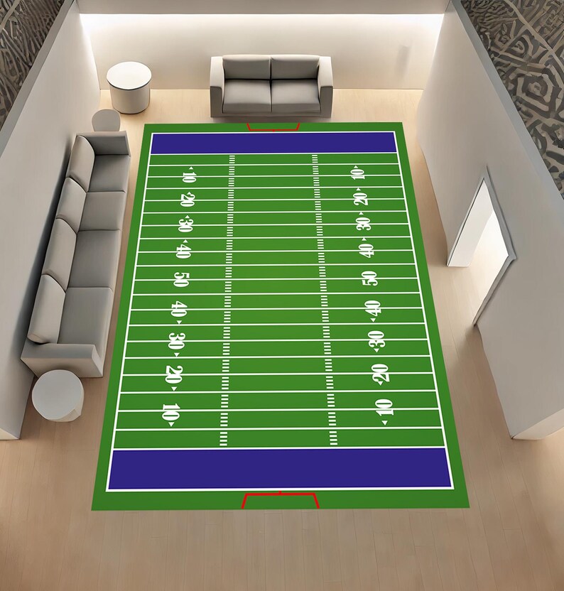 Football Filed Rugg American Football Rug, Soccer Field, Sports Themed, Kid Bedroom, Kids ...