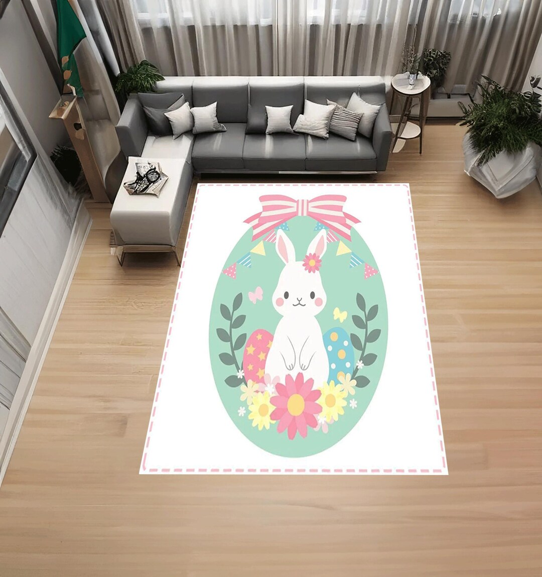 Easter Colors Rag Rug Personalized Easterrug With Kids Name ,boy Girls Easter Rug, Kids ...