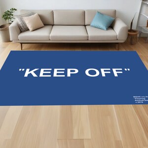Keep Off Rug, Keep Off Blue Rug, With Logos, Traditional Abstract Rug, Custom Rug, Home Decor, Modern Rug, Non-Slip Rug, Popular Rug, Area