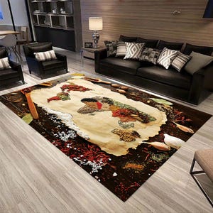 Large World Map,Carpets, Rug, Bedroom, Kids, Baby Play Crawling Mat, Area Rugs, Carpet for Living Room, Home Decorative Rug, Floor Rugs,Gift
