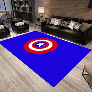 Captain America Shield Rug,Captain America Shield,  Adamantium Shield, Rug, Real Looking Carpet, Decor Carpet, Boy Room Rug,Decor Rug