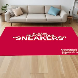 Sneaker Rug, Sport Shoes Rug, Custom Label, Sneakerhead, Hypebeast Decorative Rug, Home Decor, Gift For Him, Boyfriend, Son, Birthday