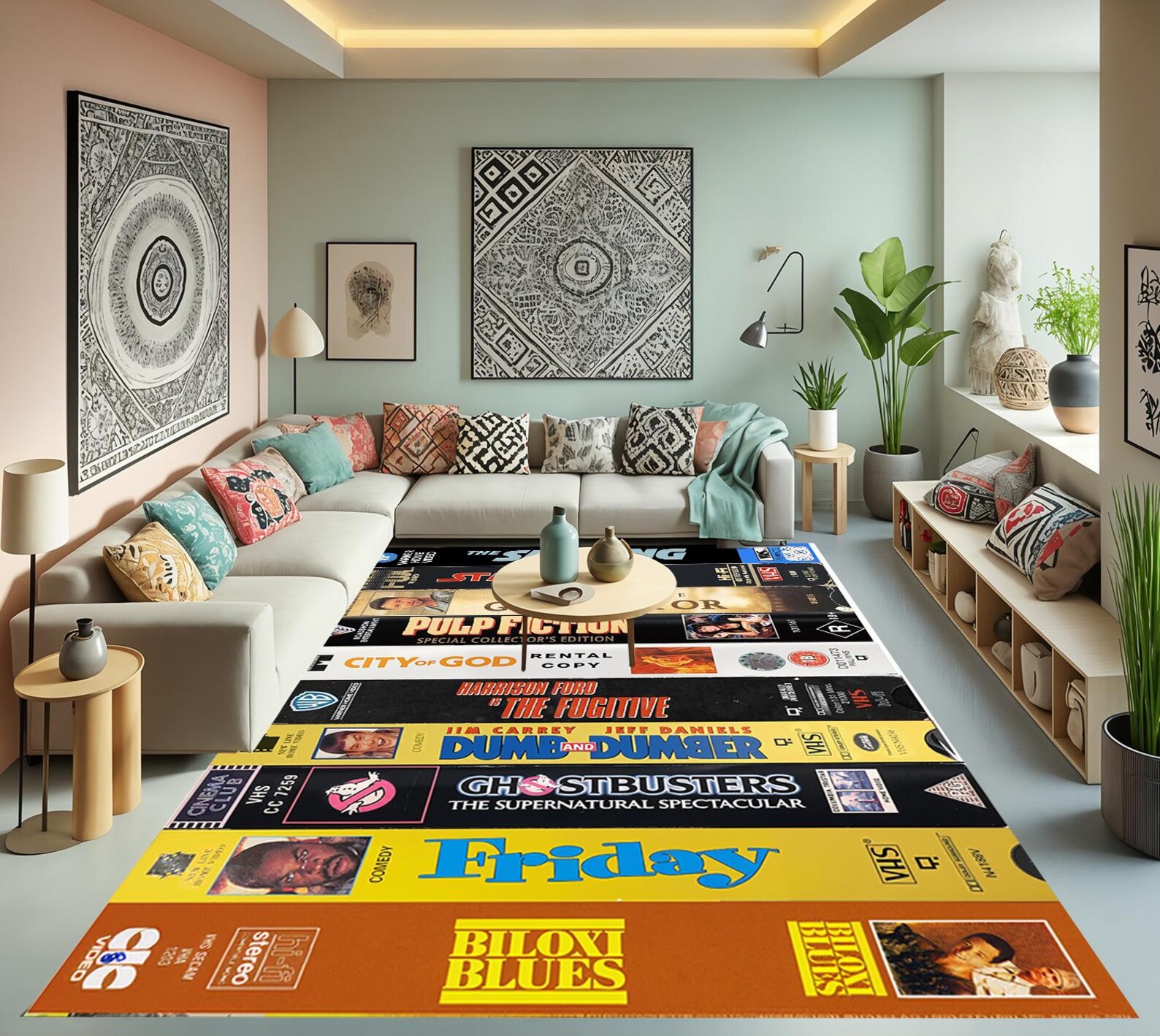 Amazing Retro Movies, Movie Rug, Horror, VHS Films, Modern Rug ...
