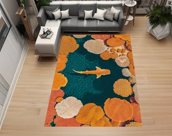 Fish Rug, Clear Sea, Coral Reefs, Amazing Fish,  Living Room, Custom Rug, Home Decor Rug, Modern Rug, Non-Slip Rug,Popular Rug,Area Rug,Gift