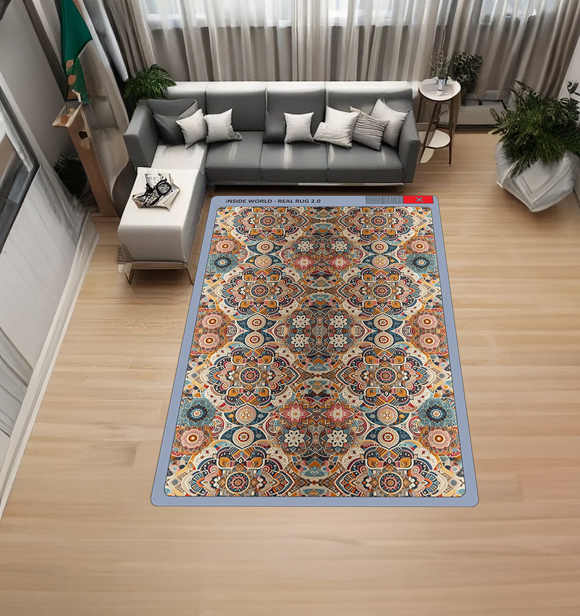 Desktop Rug Classic Looking Modern, Classic and PC Screen, Traditional, Living Room ...