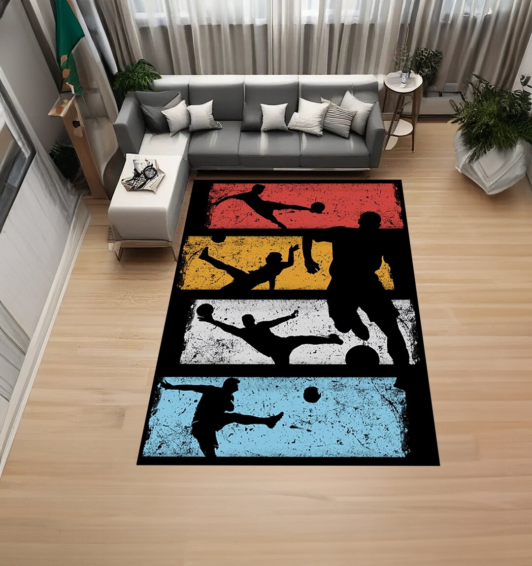 Foosball Rug Football Sport Rug: Modern Non-slip Area Carpet - Etsy