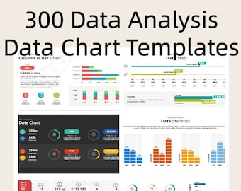 300 Data Analysis PowerPoint Template, 300 Data Statistic Editable Slides, Infographic Diagram, 300 Slides 30 Themes 500 Icons Presentation