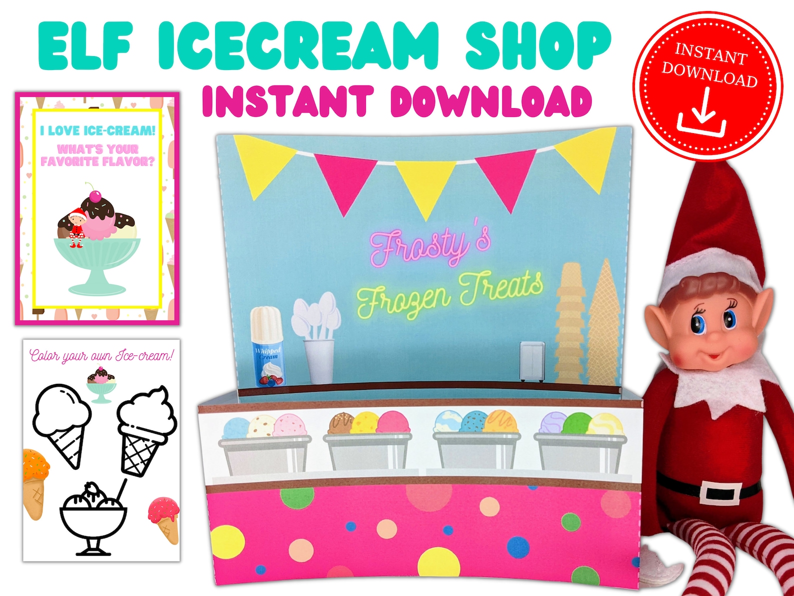 Elf Printable Ice-cream Stand Printable Elf Props, Printable Elf ...