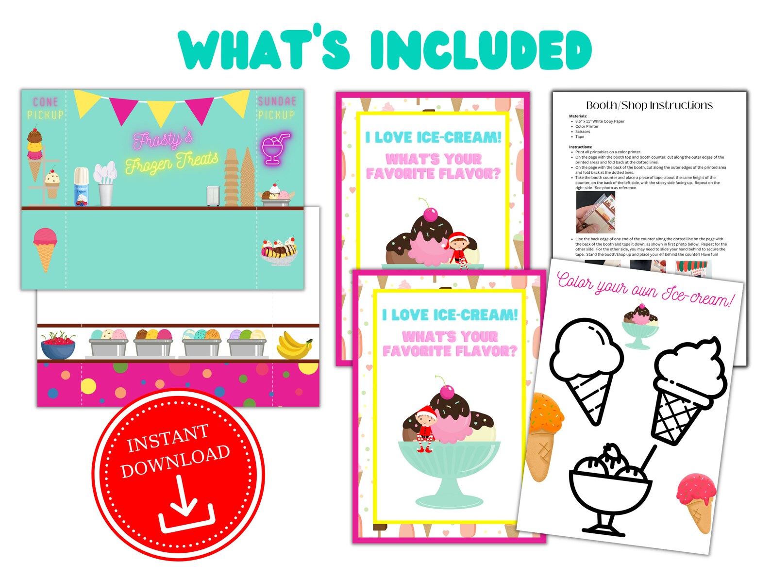 Elf Printable Ice-cream Stand - Printable Elf Props, Printable Elf ...