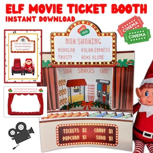 Elf Printable Movie Ticket Booth - Printable Elf Props, Printable Elf Accessories, Elf Kit, Elf Props, Printable Elf Kit Elf Printable Games