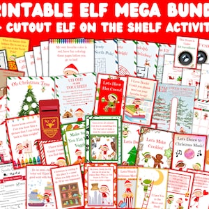 Pacote de kit de elfo para impressão || Acessórios de elfo para impressão || Kit de elfo de última hora || Jogos de elfo || Elfo de Natal || Acessórios de elfo para impressão, acessórios de elfo