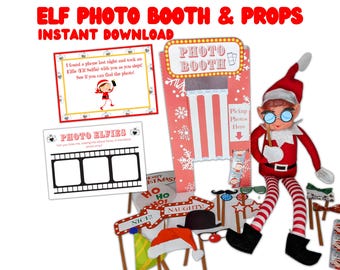 Elf Printable Photo Booth - Printable Elf Props, Printable Elf Accessories, Printable Elf Kit, Elf Christmas, Elf Games, Shelf, Elf Kit