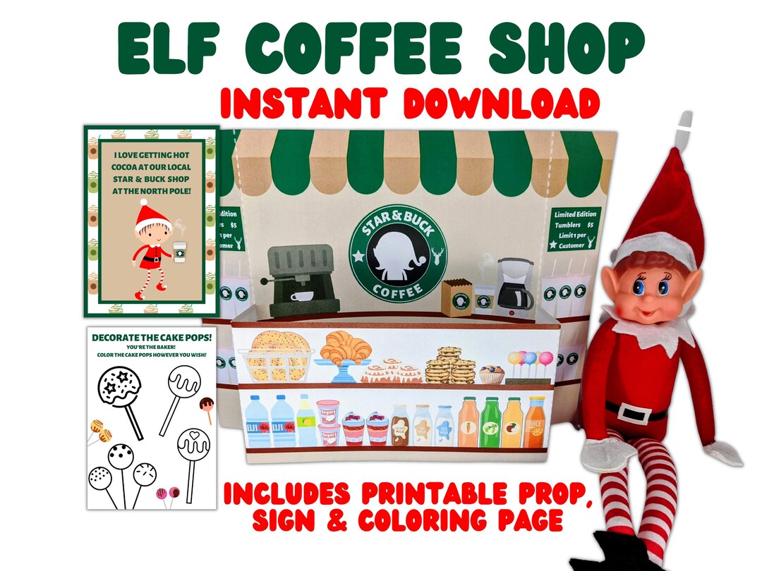 Elf Printable Starbucks Shop - Printable Elf Props, Printable Elf ...