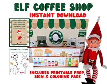 Elf Printable Starbucks Shop - Printable Elf Props, Printable Elf Accessories, Elf Kit, Elf Props Printable Elf Kit Elf Printable Elf Coffee