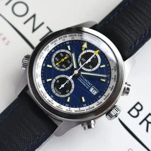 Bremont ALT1-WT Automatic Men's Watch Blue Dial Steel Chronometer World Timer