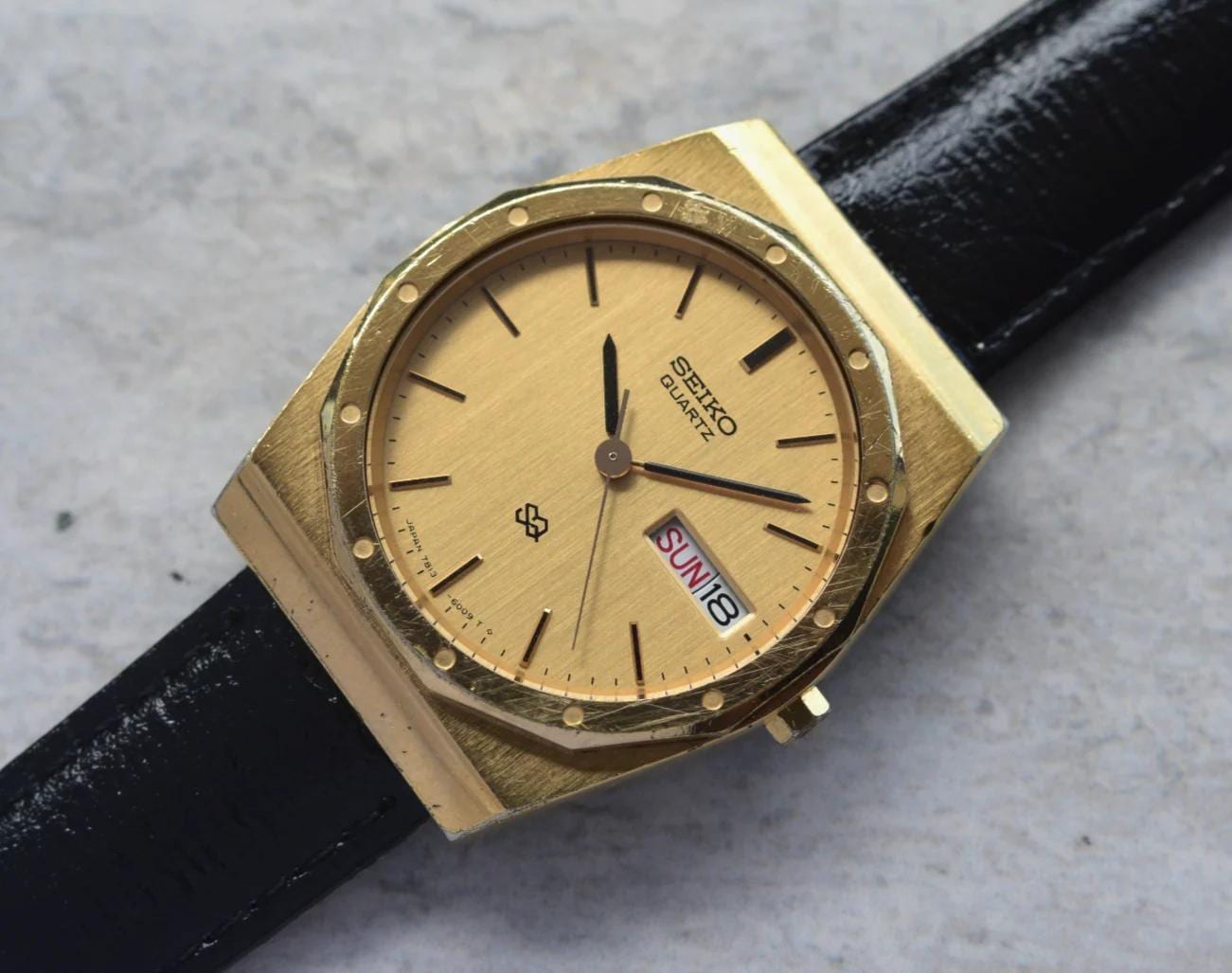 June 1978 Seiko SQ Gold Men's Quartz Day Date Leather Watch - Etsy