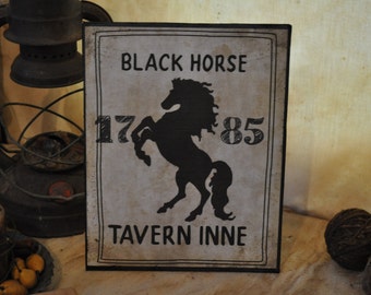 1785 Black Tavern Inne Print On A Flat Canvas Board ~ Setter Or Can Be Framed ~ Art Home Decor