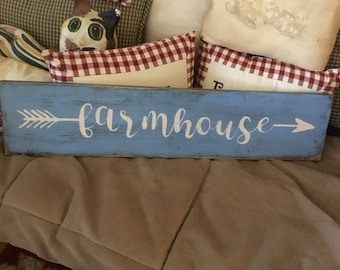 Handmade Primitive Wood Farmhouse Sign Rustic Country Home Decor