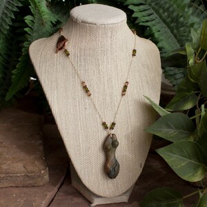 Picasso Jasper Goddess Lariat with Swarovski Crystals and Copper