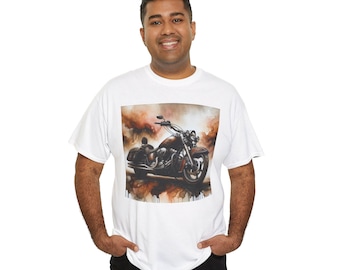 Camiseta unisex de algodón grueso con diseño de motocicleta vintage, camiseta retro de motocicleta, camiseta clásica de motocicleta, camiseta vintage de bicicleta, camiseta de motocicleta de la vieja escuela