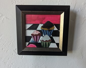 Cupcake original egg tempra painting