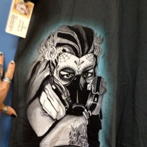 day of the dead Mens Gas mask shirt image 1