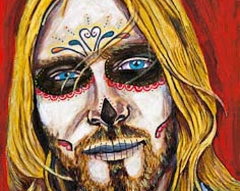 Kurt Cobain day of the dead print