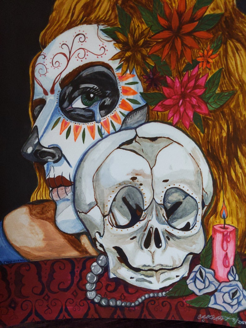 day of the dead girl print image 1