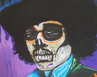 Jimi Hendrix day of the dead print