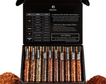 Crushed Red Pepper Flakes Set Variety Pack (Mild to Hot) - Dried Chili Flakes & Hot Peppers | Gourmet Chile Spices Seasonings Set, 10 Pack