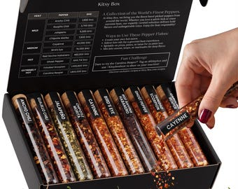 Chili Pepper Flakes or Powder Variety Set – 10 Gourmet Peppers Mild to Hot