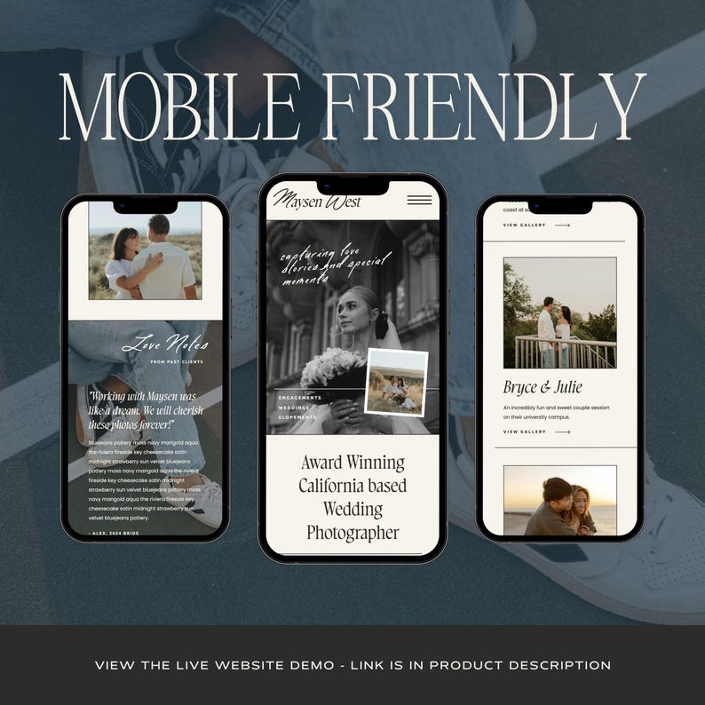 Photographer Website Template Sleek Photography Business Web Design