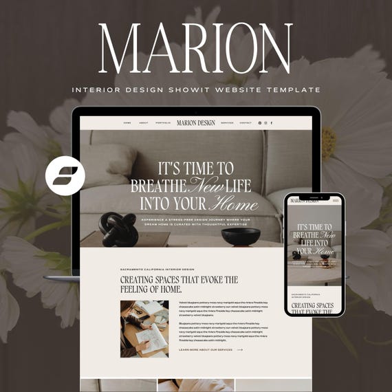 Interior Design Website Template: Interior Designer Consulting Business Portfolio Web Design (Showit Site Template)