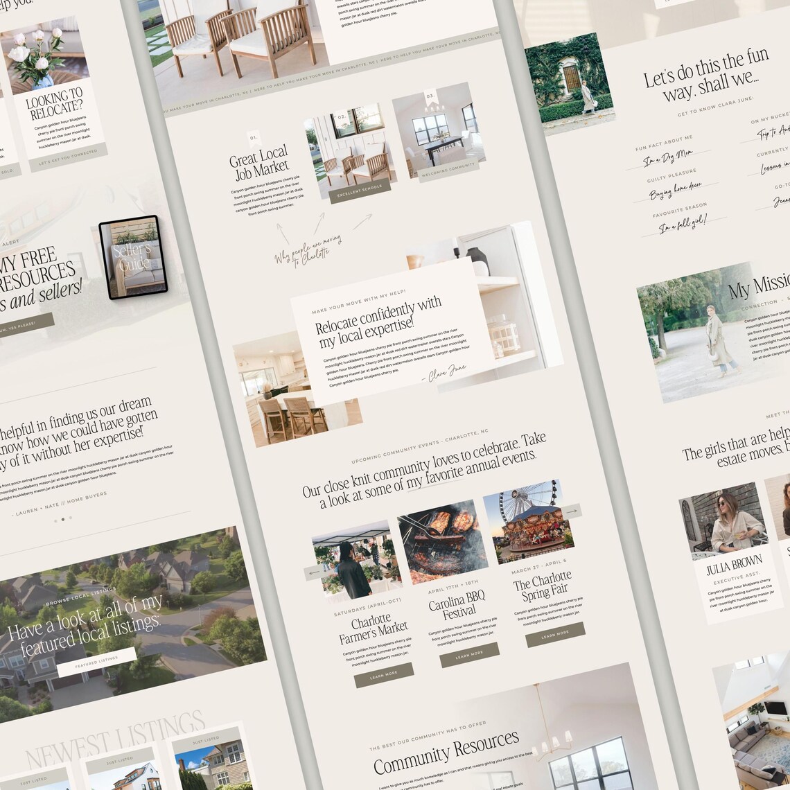Real Estate Agent Website Template: Realtor Broker Agency Web Design ...