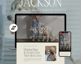 Pet Service Website Template: Dog Trainer Groomer Boarding Web Design (Showit Site Template)